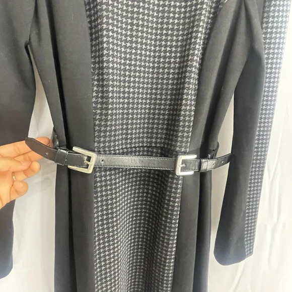 Donna Morgan Career Casual Black Dress with Belt Size 6 - Picture 3 of 5